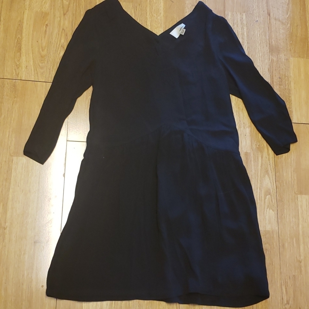 NWT The Korner black gauze open back dress XS